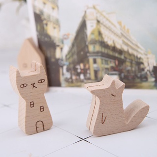 VERD Cute Cartoon Animal Wooden Information Folder Photo Clip Note Memo Notes Display Board Clamps Message Stand Holder (9)
