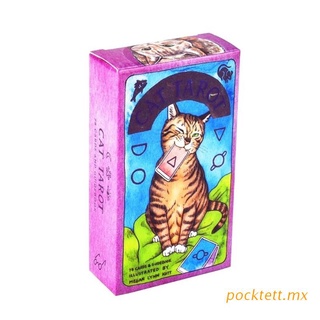 pockt completo inglés gato tarot 78 cartas baraja y guía leer destino juego de mesa oracle
