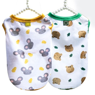 predowhen Dog Vest Cartoon Animal Printing Round Neck Polyester Adorable Puppy Blouse Shirt for Summer (6)