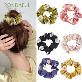rondaful mujeres scrunchies cuerda elástica pelo lazo moda headwear margarita flor ponytail goma banda/multicolor