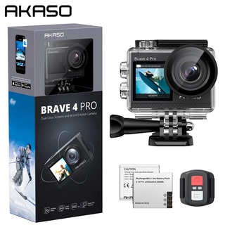 2021 nuevo AKASO Brave 4 Pro cámara de acción Dual pantalla táctil 4K 20MP 40M submarino impermeable 5X Zoom cámara deportiva soporte micrófono externo