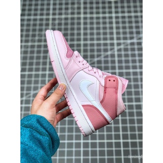 Nike Air Jordan 1 Low WMNS Digital Pink/White-Pink Foam-Sail Womens Sports Training Shoes