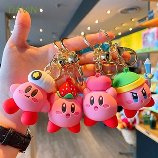DAVIN Kawaii Pink Kirby Star Accessories Bag Pendant Keychain Gift Animal Pendant Creative Kids Toys Adventure Game Couple Keyring Car Keyring (1)