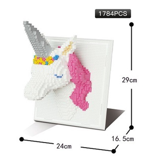 creativo 3d micro bloque de construcción ciervo tigre elefante dragón bestia dinosaurio diy montado arte de pared pintura juguetes para niños regalo (2)