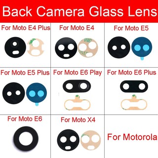 Lente de vidrio de cámara trasera trasera para Moto Motorola E4 E5 E6 X4 Play Plus lente de cámara exterior lente de cámara grande cubierta de vidrio