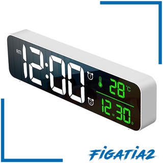[FIGATIA2] Reloj despertador LED pantalla espejo mesita de noche oficina dormitorio mesa decoración