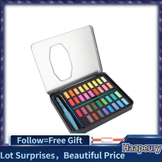 Haap - juego de pintura de pigmento de acuarela portátil de 36 colores con lápiz de cepillo de agua