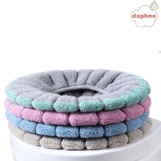 Daphne Winter Closestool Mat en forma de O almohadilla de asiento de inodoro más caliente accesorios de baño con mango lavable cojín