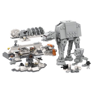 Compatible con Lego moc 567PCS micro-caball battle + AT-AT & AT-ST modelo convencional de partículas ensambladas bloques de construcción juguete infantil cumpleaños