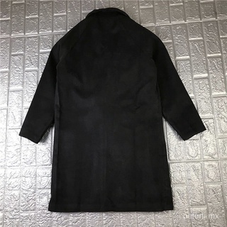 otoño nuevo abrigo de lana de los hombres y las mujeres de la mitad de la longitud japonesa suelta ocio estilo hong kong traje cuello gabardina abrigo engrosado (5)