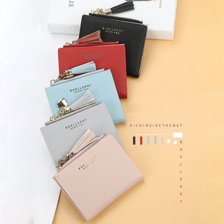 Women' S Wallet Purse Card Holder Short Tassel Zipper Wallet PU Leather Purse