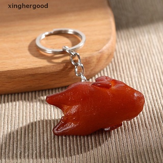 Xinghergood Creative Funny PVC Food Keychain Pig's Trotters Chicken Wings Metal Keyring Gift XHG