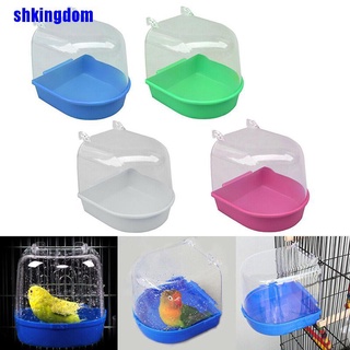 Shk - caja de baño de agua para pájaros, bañera, loro, para periquito, cuenco colgante (1)