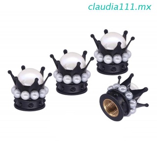 claudia111 4x Black Crown Tyre Tire Air Valve Wheel Stem Dust Cover Caps For Car Truck Bike SUV Universal Fitting