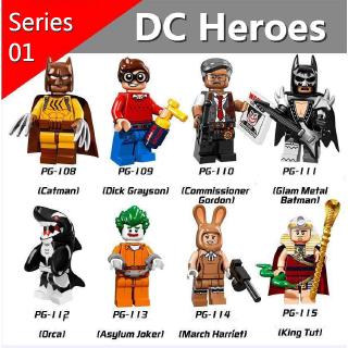 LegoI Super Heroes Batman Asylum Joker Building Blocks Catman Orca Dick Action minifigures Toys for Kids