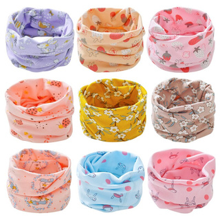 Children's Cotton Scarf New Autumn Winter Warm Scarf Baby Boys Girls O Ring Collar Flower Print Scarves Baby Clothing Accessorie