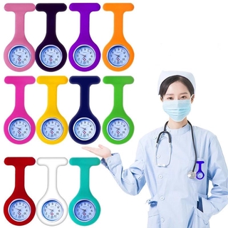 Moda de silicona enfermera reloj broche túnica Fob reloj con batería gratis niños regalo de navidad Doctor médico reloj de bolsillo