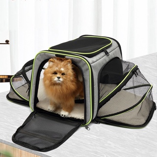 [july only] porta gatos expandible plegable transpirable espalda delantera expandir bolsa de transporte gato pequeño perro senderismo viaje mochila (9)