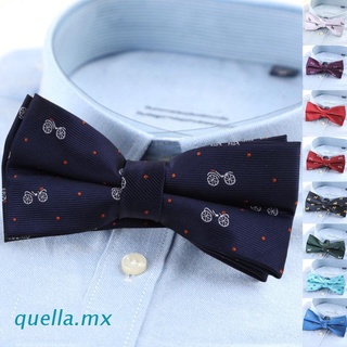 quella Bow Ties for Men Pre-tied Polyester Textile Embroidery Patterns Bowtie Silky Touch Formal Tie for Business Meetings