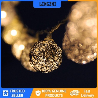 [lingzhi] 20 luces de hadas de 4 m de metal plateado con cable para fiestas/bodas