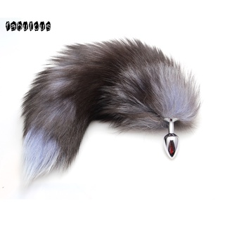 FL Adult Sexy Faux Fox Tail Stainless Steel Anal Plug Butt Couple Flirting Sex Toys