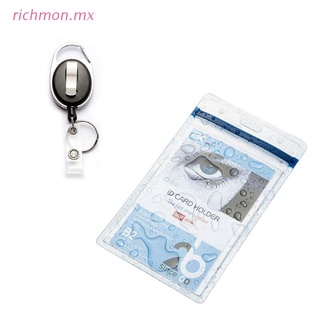 richmo 10 Pack Retractable Badge ID Card Holders with Carabiner Reel Clip Key Chain