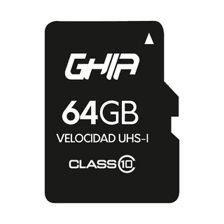Memoria Micro Sd Ghia 64gb UHS-I Clase 10 Con Adaptador