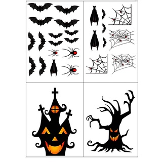brroa horror halloween pegatinas de pared ventana arte decoración diy extraíble murciélago araña pegatinas para el hogar fiesta decoración haunted house prop