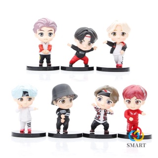 7 unids/Set BTS Tiny TAN Mini figura Bangtan Boys grupos BTS Anime figura de juguete grupo de regalo ídolo muñeca modelo de PVC (2)