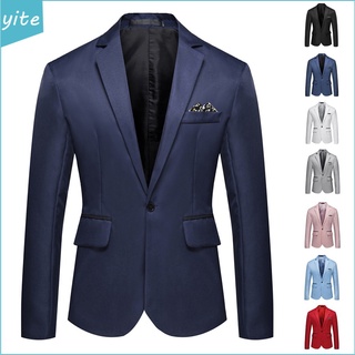 traje de hombre casual negocios slim fit formal un botón blazer (1)