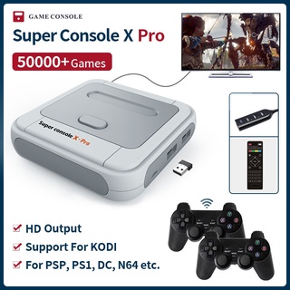 Super consola X Pro S905X HD WiFi salida Mini TV reproductor de videojuegos para juegos PSP/PS1/N64/DC sistema Dual incorporado 50000+ juegos