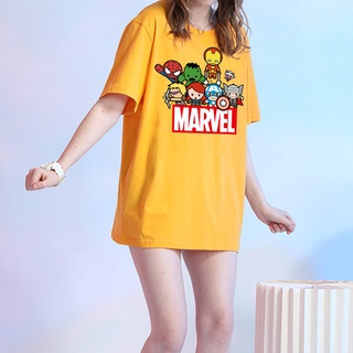 2021 nueva moda Marvel t-shirt verano mujeres manga corta iron man dibujos animados impresión superhero t-shirt mujer suelta calle manga corta