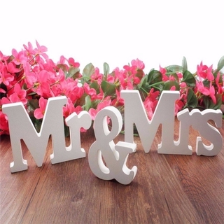 3 piezas/juego De Letras en inglés De madera Mr & Mrs Para decoración De boda