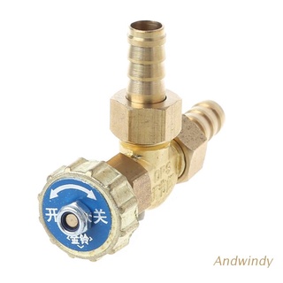AND Elbow Brass Needle Valve 10mm Propane Butane Gas Adjuster Barbed Spigots 1 Mpa