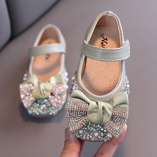 Perfecto niños niña zapatos Chlidren cuero antideslizante princesa zapatos de bebé perla diseño de diamantes de imitación zapatos de arco (5)
