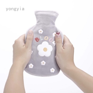 yongyia: bolsa de botella de agua caliente de goma gruesa para botella de agua caliente, relajante, terapia de calor con cubierta de franela