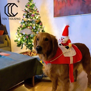 (navidad) Divertido lindo suave cálido navidad Santa Claus mascota perro gato ropa traje traje