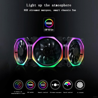 RGB caso de luz enfriador Multi-modo LED luces silenciosas a prueba de golpes inalámbrico Control remoto ventilador de refrigeración