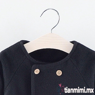 otoño e invierno nuevo cuello redondo manga larga capa tipo lana abrigo para niños