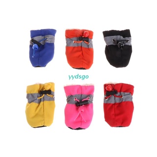 YGO Waterproof Dog Shoes Rain Footwear Snow Booties Anti-slip Shoes for Small Dog Puppy Warm Winter