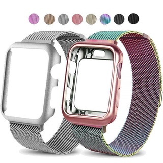 Case and Milanese Loop Stainless Steel band For Apple Watch 1/2/3 42mm 38mm Bracelet strap for i watch series 4 5 6 SE 40mm 44mm