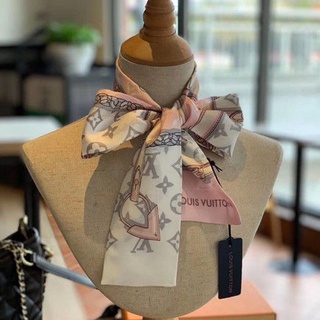 LV LOUIS VUITTON bufanda de seda cinta bolsa decoración bolsa accesorios diadema (3)
