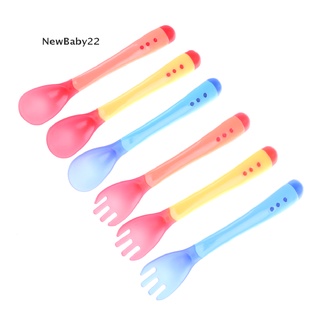 (Hotsale) cuchara y tenedor de silicona con detección de temperatura para bebés/cubiertos de alimentación {bigsale} (5)