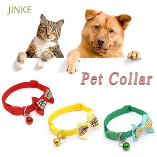 jinke collar ajustable para mascotas, fácil de usar, suministros para mascotas, collar de gato, arco, campana, gato, adorable para cachorro, gatito, collar de gato, multicolor