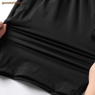 Summer ice silk shorts male thin section sports leisure quick-drying 5 minutes of pants loose big yards beach pants men s shorts (2)