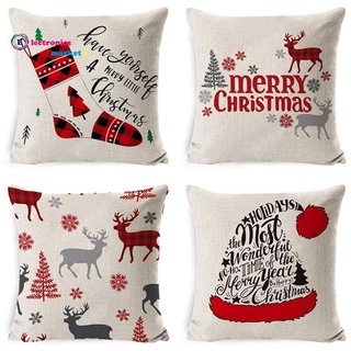 fundas de almohada de navidad decorativas para sofá, fundas de algodón, lino, cojín cuadrado, para sofá, cama