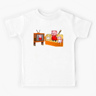 los niños camiseta lankybox y cerdo están viendo tv bebé niños niño camisa divertido gráfico joven hipster vintage unisex casual chica chico camiseta lindo kawaii camisetas bebé niños top s-3xl
