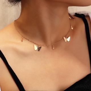 Mariposa gargantilla collar para mujeres niñas Simple cadena estrella colgante Chocker collar accesorios de joyería