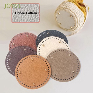 JOY01 Moda Fondo de bolsa redondo Bricolaje Material Piezas de bolso Accesorios para bolso Tejer Cuero PU Fondo hecho a mano para bolsa de cubo de punto/Multicolor