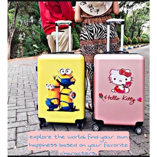 Hello Kitty - maleta de dibujos animados, maleta barata, 24 pulgadas, maleta de hello Kitty, maleta rosa